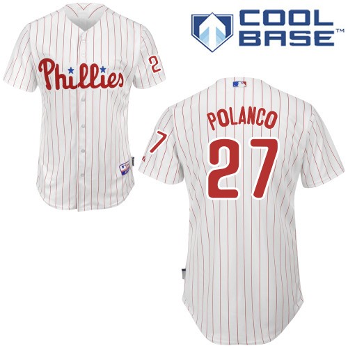 Best Philadelphia Phillies 27 Placido Polanco White Cool Base MLB Jersey Baseball MLB Jerseys
